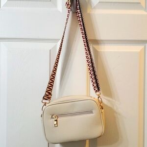 ah-dorned cream camera crossbody bag